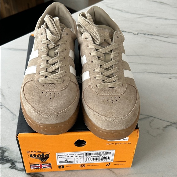 Gola Grand Slam Tan and White Sneakers - Picture 7 of 9